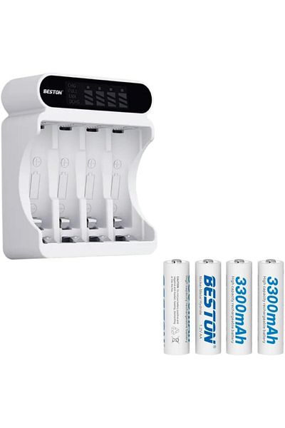 Beston C9023L Charger with 4 Pcs of AA Batteries