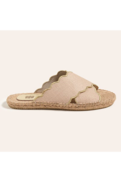 Zsa Zsa Zsu Florya Jüt Terlik 37-40 Ekru - Gold