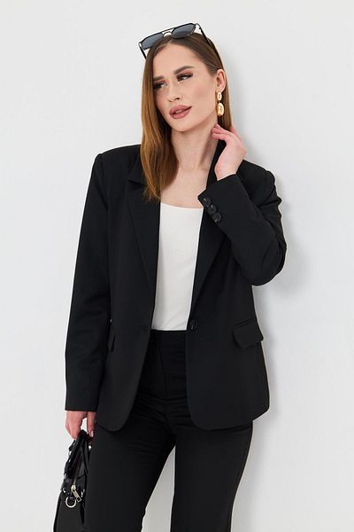 LOVELF Costum Polyviscon cu un singur buton negru