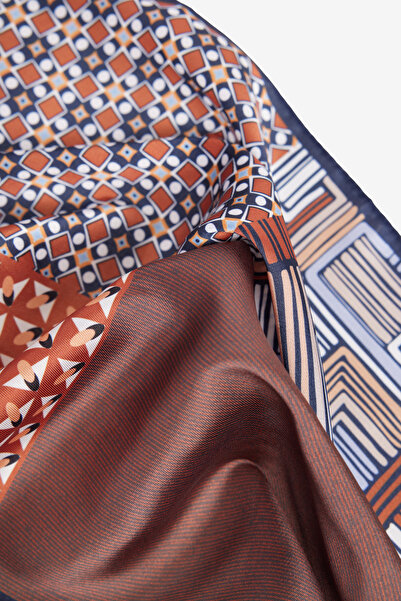 ALTINYILDIZ CLASSICS Erkek Kahverengi-Lacivert Desenli Mendil