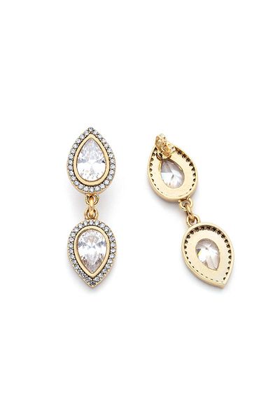 Mon Reve Starlit Grace Drop Zircon Stone Pierced Earrings