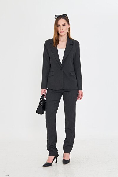 LOVELF Tek Düğme Poliviskon Takım Antrasit