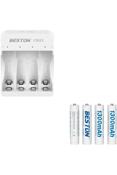 Beston شاحن C9023 مع 4 بطاريات AAA
