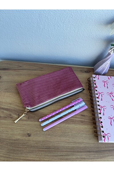 minyaturhayalim Rose renk gold fermuarlı dikdörtgen kalemlik kalem kutusu Ast...