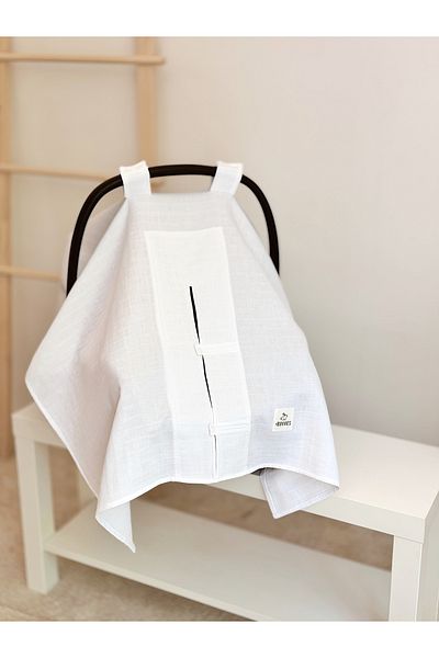 Jr Bunnies Cotton Muslin Plain Stroller Cover