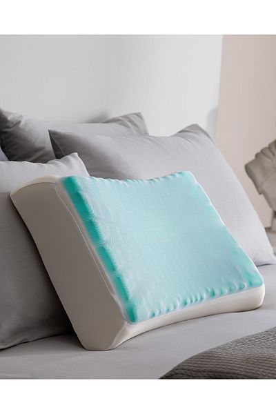 Madame Coco Moonlit Visco Lux Cooling Gel Pillow - White - 60X40X14 cm