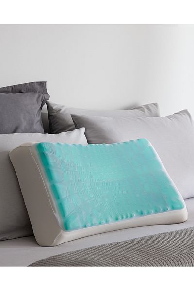Madame Coco Moonlit Visco Lux Cooling Gel Pillow - White - 60X40X14 cm