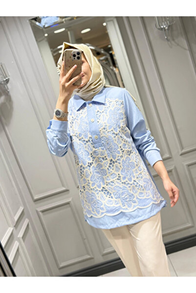 FUAT GÜRSEN Τούνικ με τρία κουμπιά με λεπτομέρεια γκιπούρ