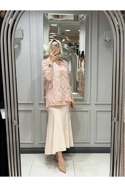 FUAT GÜRSEN Guipure Detailed Three Button Tunic
