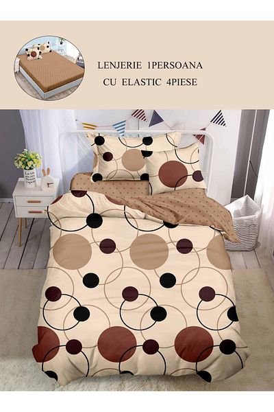 CHIRASO Finet CHIRASO 1 Person Bedding Set, 4 pieces, Fitted Sheet 140x200, abstract
