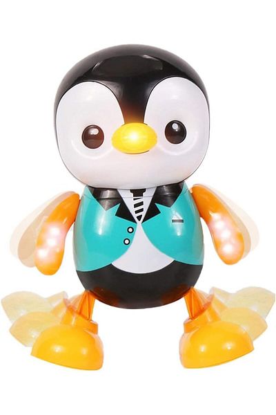 rexa Dancing Penguin Robot Toy with Music, Swinging Arms & LED Lights