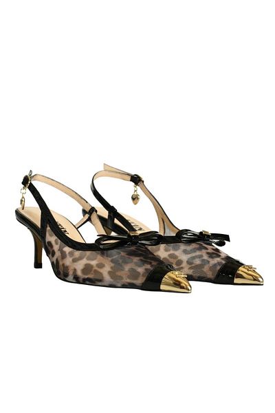 Platin Black Leopard Women's Heeled Shoes