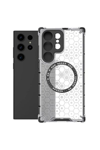 SKYDDAR INNOVATION Case For Samsung Galaxy S25 Ultra, Honeycomb Shield Magsafe, White, Sticker Set