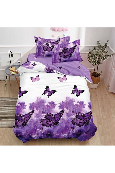 CHIRASO Finet CHIRASO 1 Person Bedding Set, 4 pieces, Fitted Sheet 140x200, butterflies