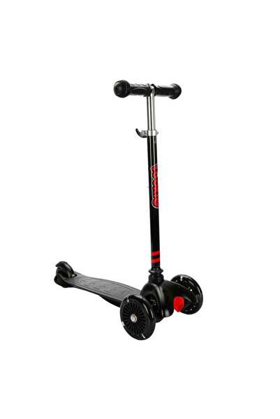Gokidy Rookie 3 Tekerlekli Işıklı Siyah Mini Scooter