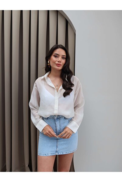 ESRAHELVACI Cămașă transparentă crem