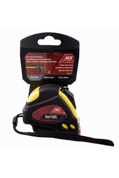 ACE Auto Lock Tape Measure (300 cm, Black/Yellow)