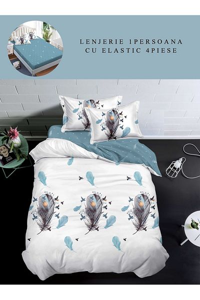 CHIRASO Finet CHIRASO Bedding Set 1 Person, 4 pieces, Fitted Sheet 140x200, feathers