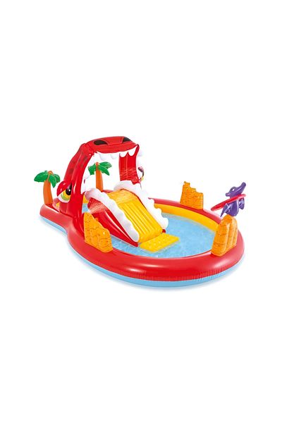 Intex Happy Dino Play Center Paddle Pool for Kids With Toys (8.5 ft long)