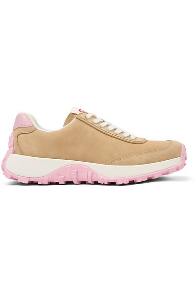 CAMPER Women's Beige Genuine Leather Lace Up Sneakers Colorful Flexible Sole Perfect for Daily DriftTrail