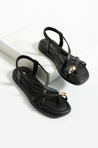 Neva'nın Butiği Sandale flip-flop pentru femei cu accesorii inel cu talpă joasă Yezy