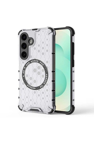 SKYDDAR INNOVATION Case For Samsung Galaxy S25 Plus, Honeycomb Shield Magsafe, White, Sticker Set