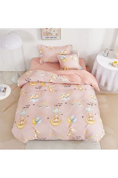 CHIRASO Finet CHIRASO 1 Person Bedding Set, 4 pieces, Fitted Sheet 140x200, teddy bears