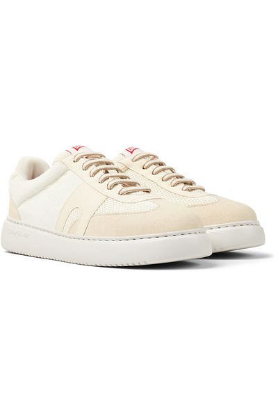 CAMPER Women's White Lace-Up Soft Sole Hook And Loop Detail Running Shoes RunnerK21