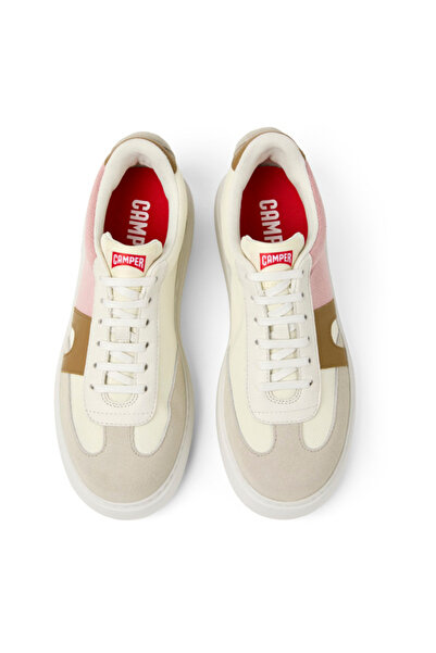 CAMPER Women's White-Pink Casual Sneakers with Hook And Loop Details RunnerK21