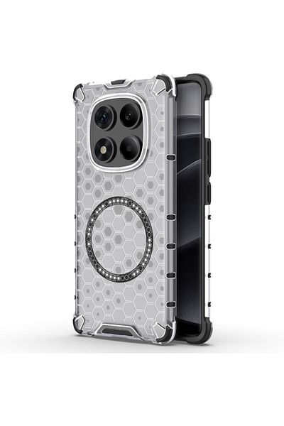 SKYDDAR INNOVATION Case for Xiaomi Redmi Note 14 Pro 4G, HoneyComb Shield MagSafe, White, sticker set