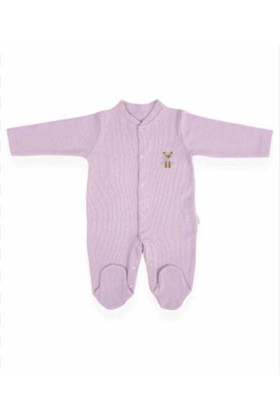 Bebitof Raccoon Embroidered Bow 100% Cotton Jumpsuit