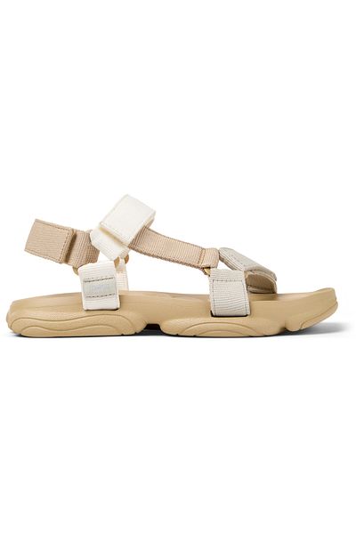 CAMPER Men's Beige Hook And Loop Sandals With Adjustable Straps, Summer Comfort, Daily Wear Karst