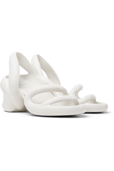 CAMPER Women’s White Thick Heeled Shoes with Soft Sole and Back Strap, Detailed Kobarah