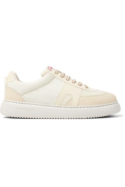 CAMPER Women's White Lace-Up Soft Sole Hook And Loop Detail Running Shoes RunnerK21