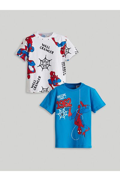 LC Waikiki Tricou cu licență pentru bebeluși, 100% bumbac, pieptănat, cu mucegai standard, pachet de 2