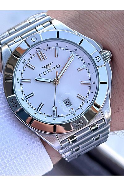 FERRO Steel Cord Engagement and Groom Watch 2 Years Warranty 3 Atm Water Resistant Men Wristwatch 43017A1