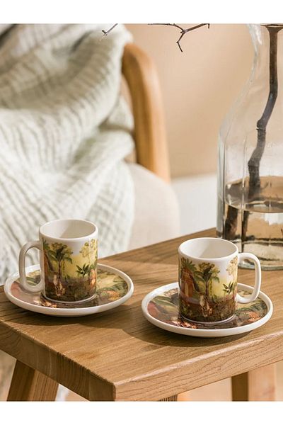 LC Waikiki Lcw Home Mixed Printed 2 Person Porcelain Coffee Cup Set 90 ml