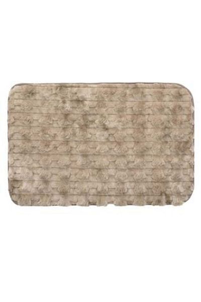 OEM Covor decorativ din blană artificială bej maro cu dungi 80 x 50 cm