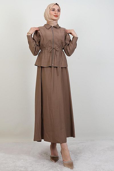 giz astore Zippered Skirt Suit Mink