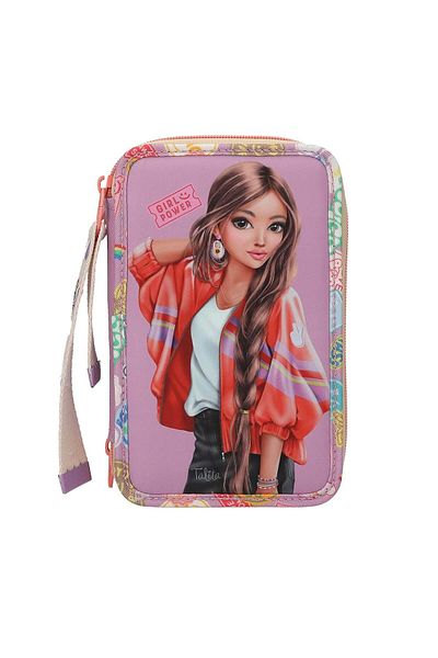 Top Model TopModel pencil case equipped with 3 zippers and Girl Power keychain