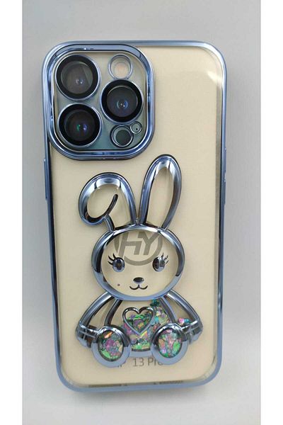 Generic Rabbit Cartoon Case Compatible with iPhone 13 Pro Max Full Lens Camera Protection Glitter