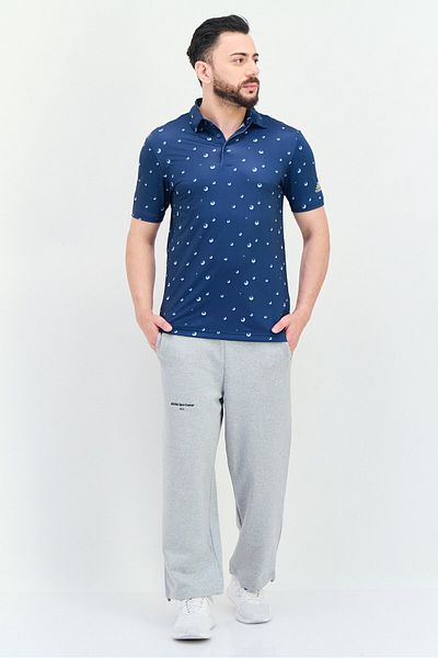 adidas Men Sportswear Fit Short Sleeve All Over Print Golf Polo Shirt, Multicolor
