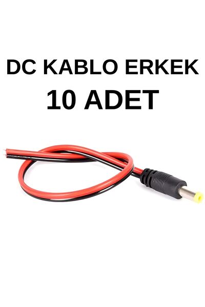 SpeedUF 5.5x2.1 mm Uyumlu Erkek DC Adaptör Kablosu 20 cm - 1 Adet, 12V Kamera...