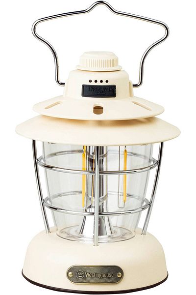 Westinghouse فانوس تخييم كلاسيكي WF241 قابل لإعادة الشحن - إضاءة قابلة للتعتيم 360 درجة - USB-C قابل لإعادة الشحن