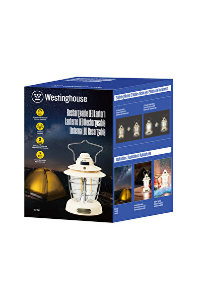 Westinghouse WF241 Rechargeable Retro Camping Lantern - 360 Dimmable Light - USB-C Rechargeable