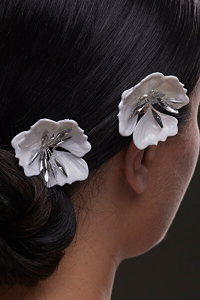 Hayalperest boncuk Elegant and Simple Double Bridal Flower Hairpins