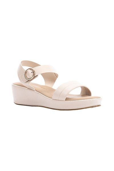 BATA Solid Ankle Strap Wedge Sandals