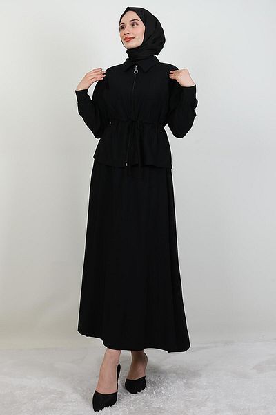 giz astore Zippered Skirt Suit Black
