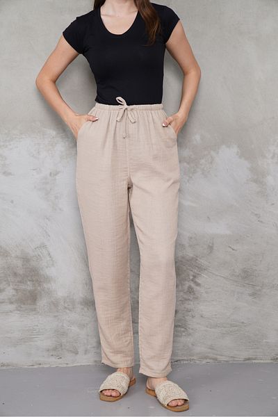 macharel jeans Muslin Straight Leg Pocket Trousers
