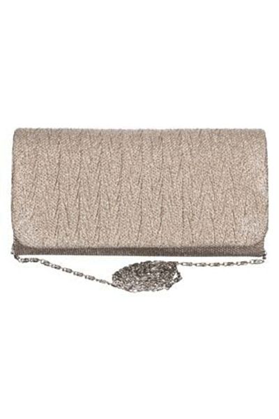 OEM Geantă bej strălucitoare cu lanț pentru femei 20 x 5 x 10 cm